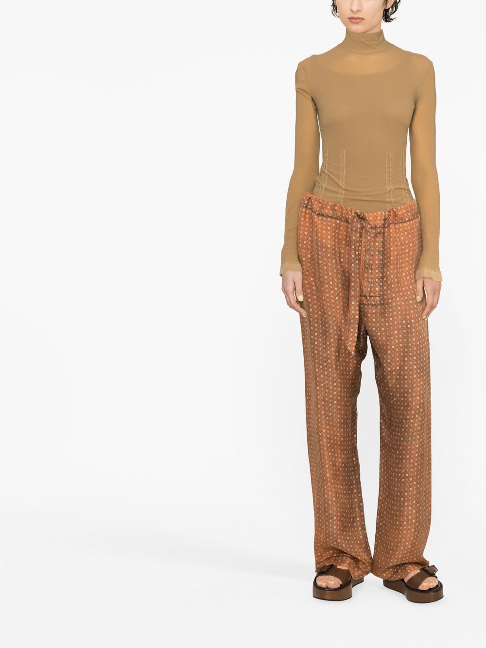 Maison Margiela Zijden broek - Oranje