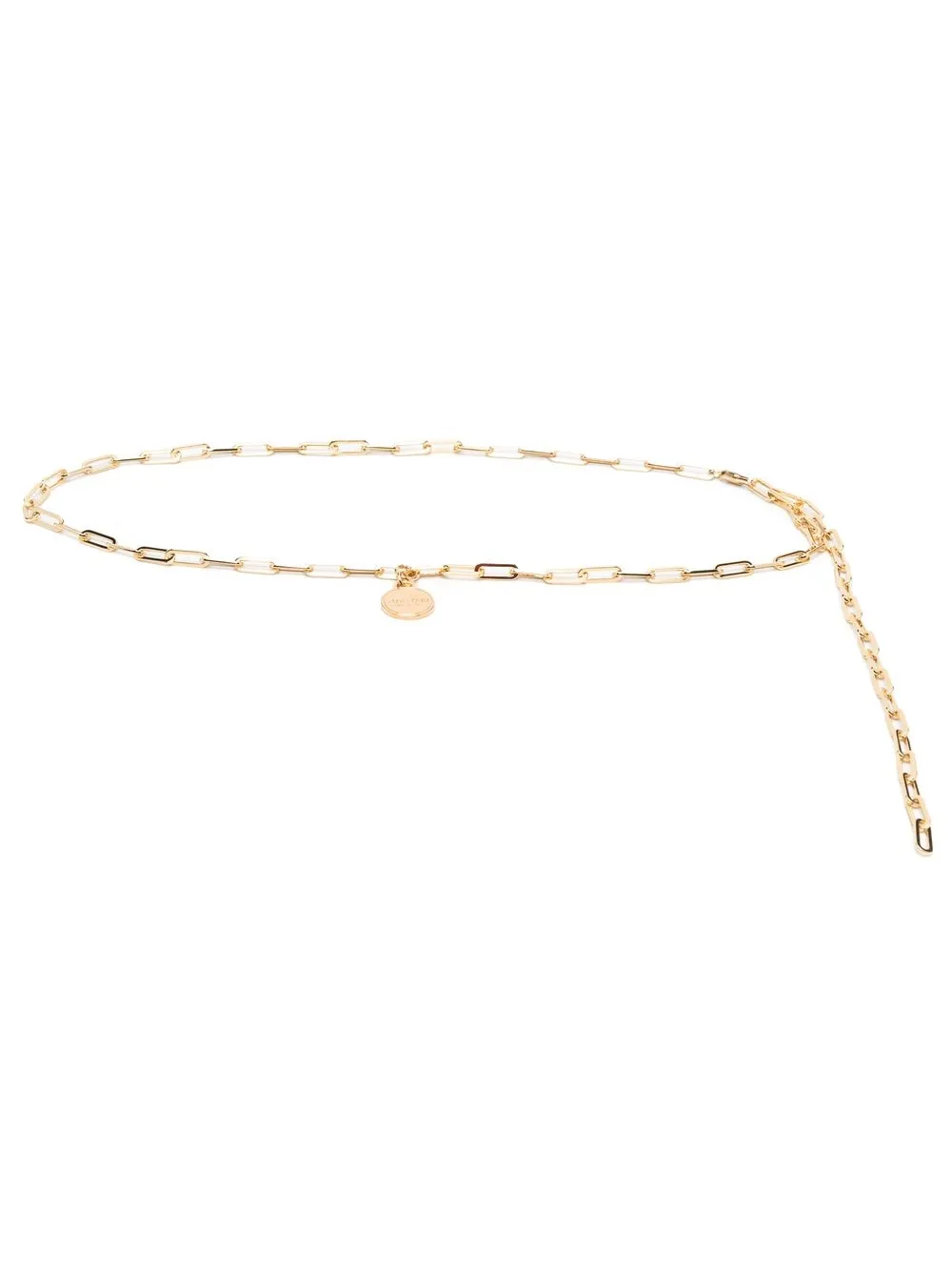 Tom Ford Logo-charm Chain-link Belt In Gold