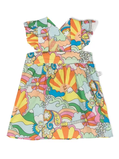 Stella McCartney Kids فستان بكرانيش وطبعة جرافيك