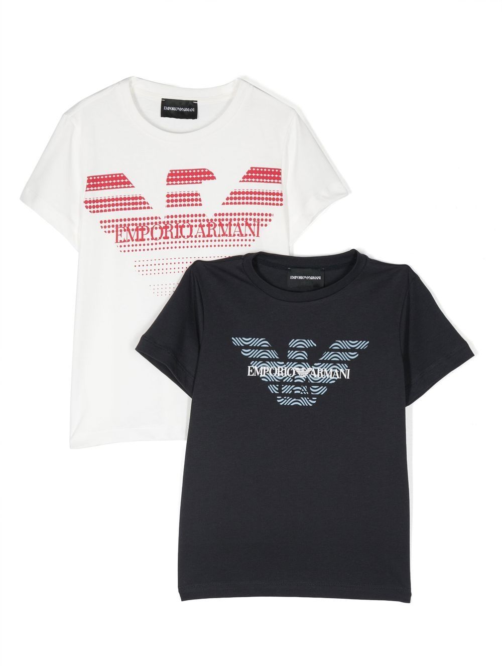 Emporio Armani Kids' Logo-print Cotton T-shirt In Blue