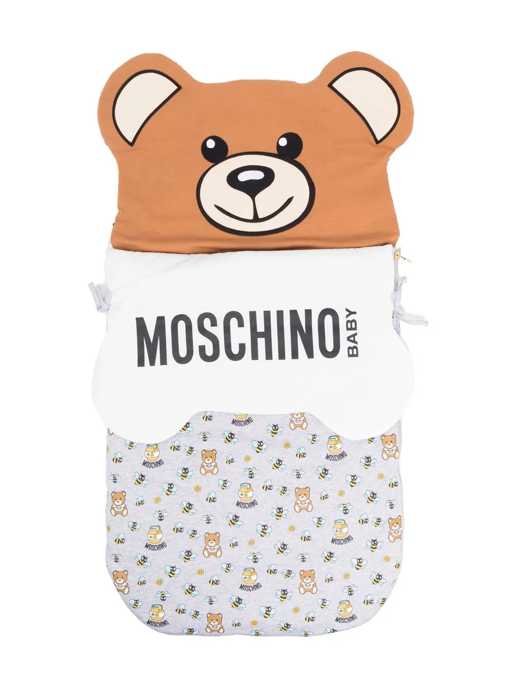 

Moschino Kids Honeybee Bear print sleep bag - Grey