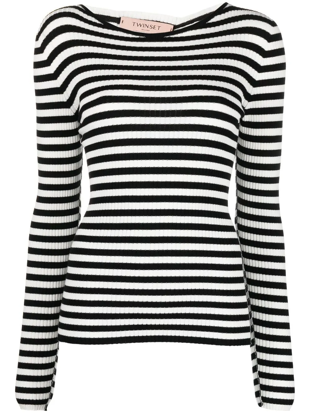 

TWINSET stripe-print long-sleeved top - White