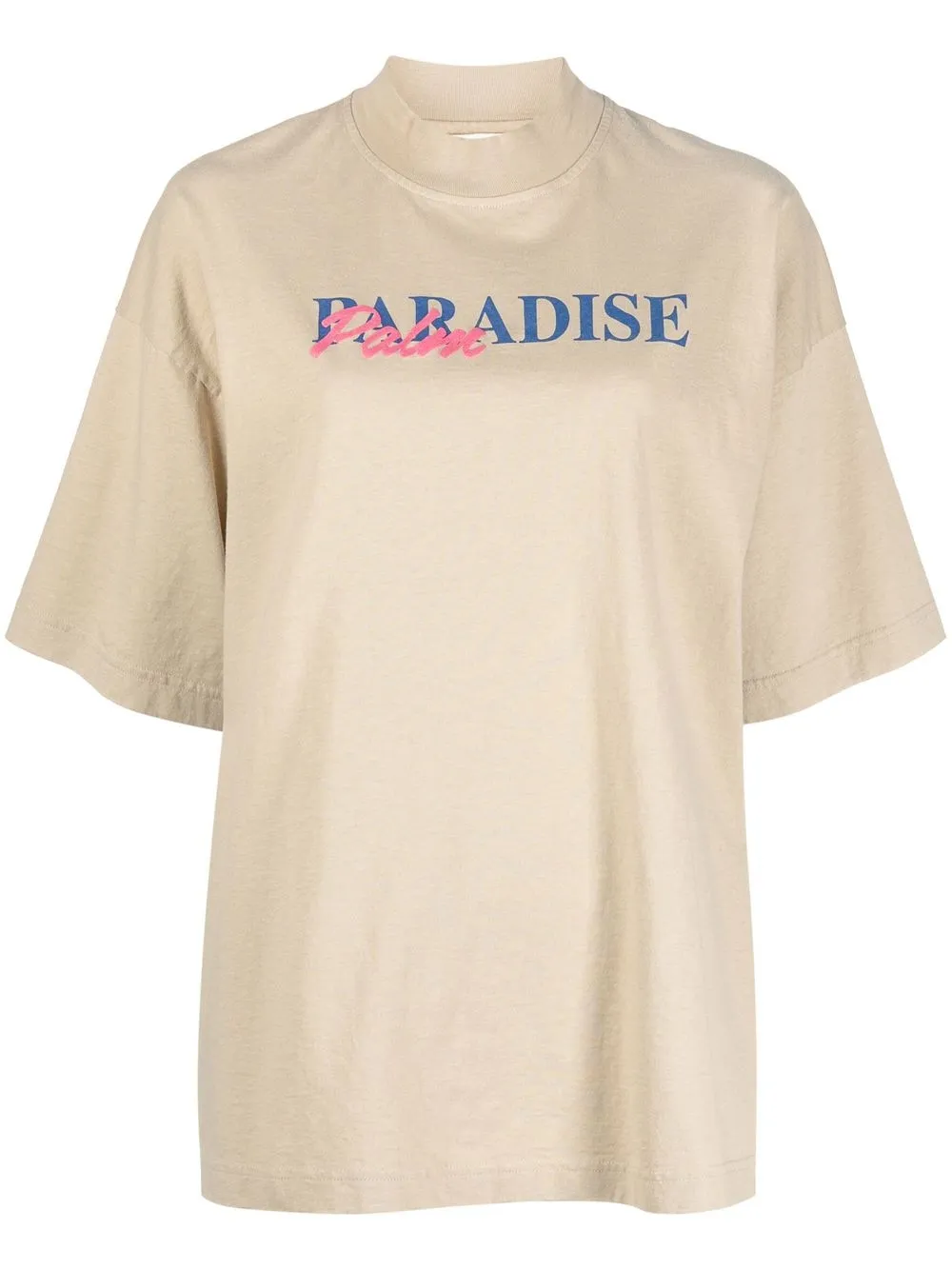 

Palm Angels slogan-print cotton T-shirt - Neutrals