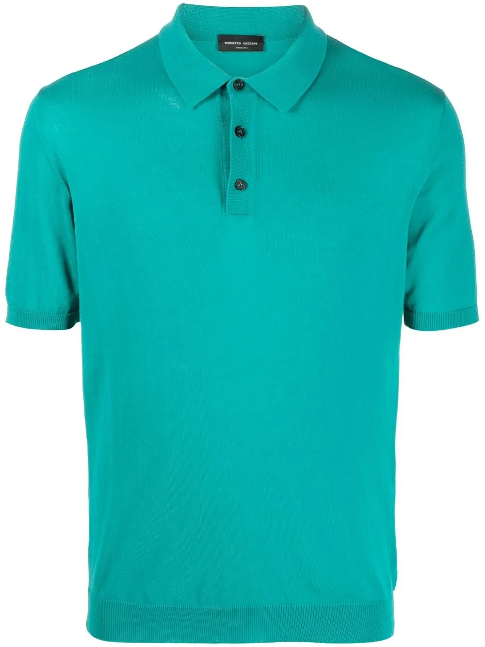 

Roberto Collina playera tipo polo de tejido fino manga corta - Verde