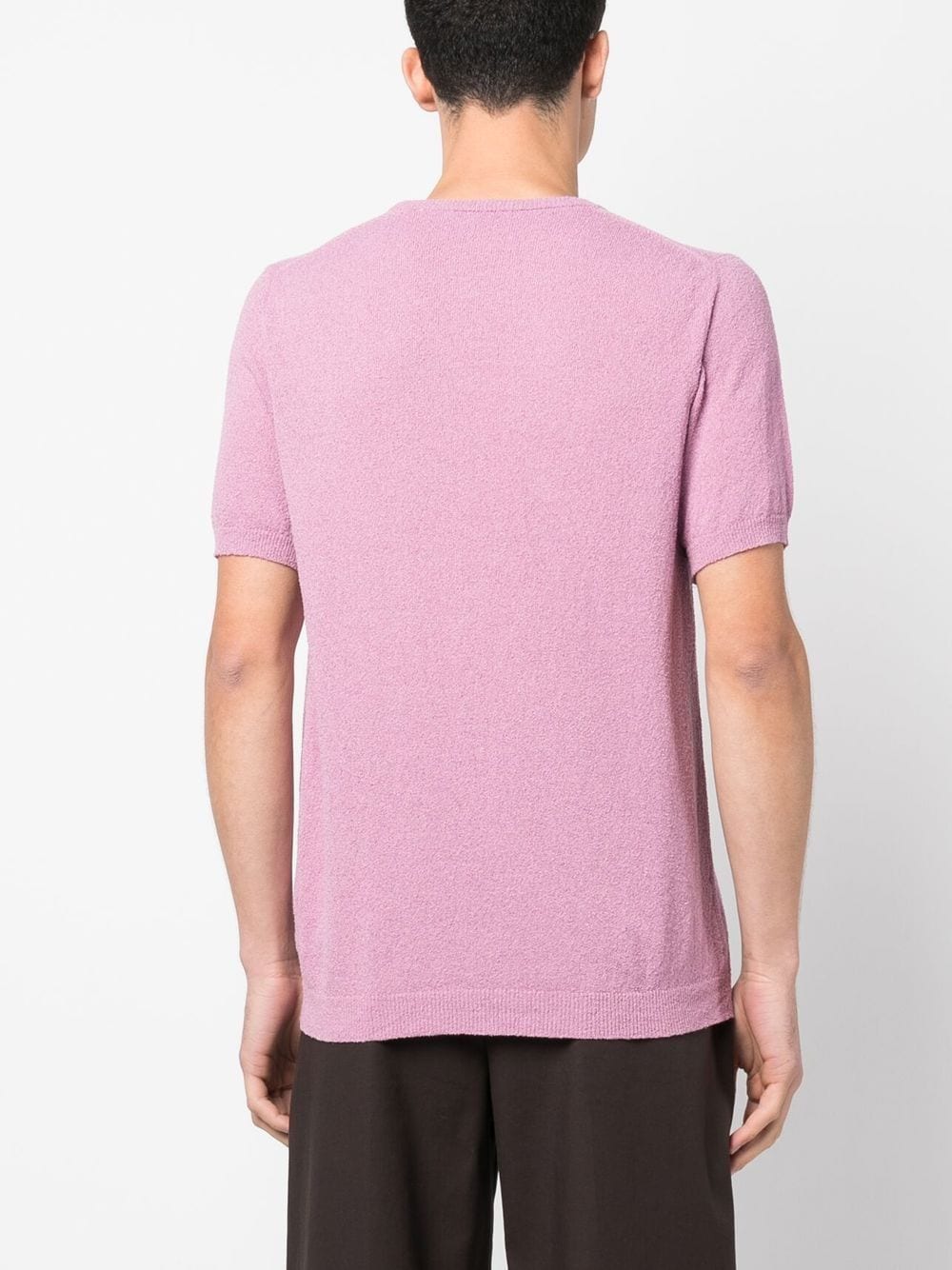Shop Roberto Collina Bouclé-knit Short-sleeved Jumper In Rosa