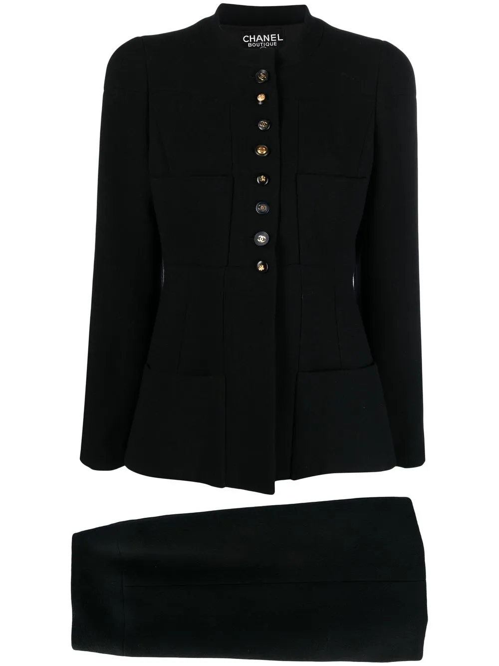 

CHANEL Pre-Owned 1997 wool skirt suit - Black