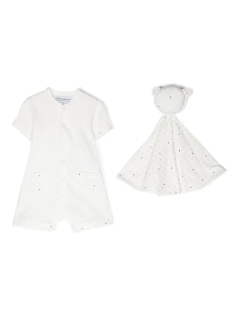 Emporio Armani Kids رومبر قطن بأكمام قصيرة