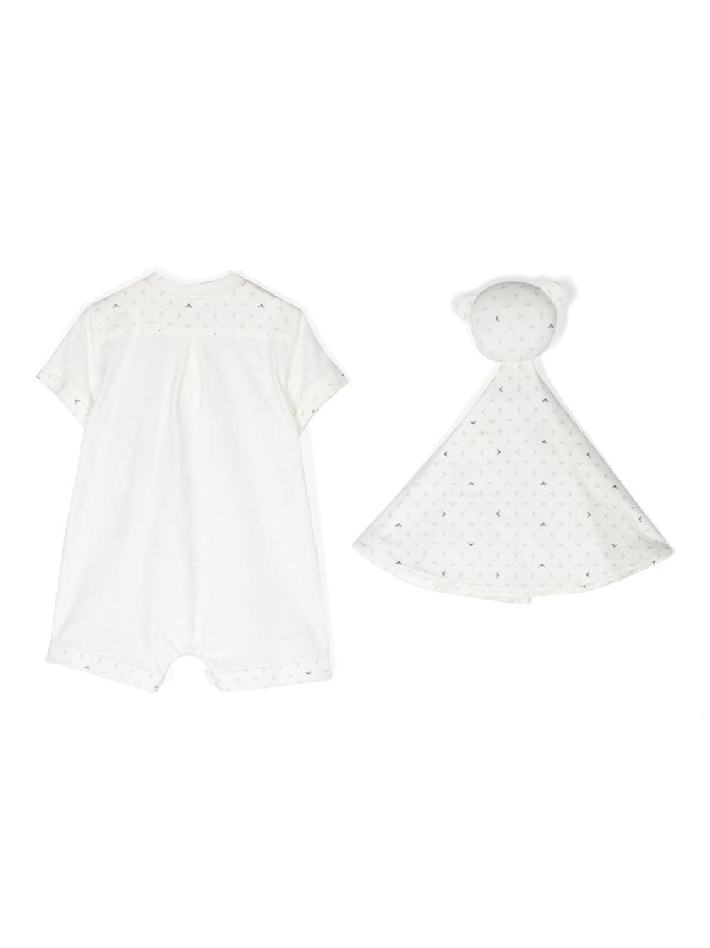 Shop Emporio Armani Short-sleeved Cotton Romper In White