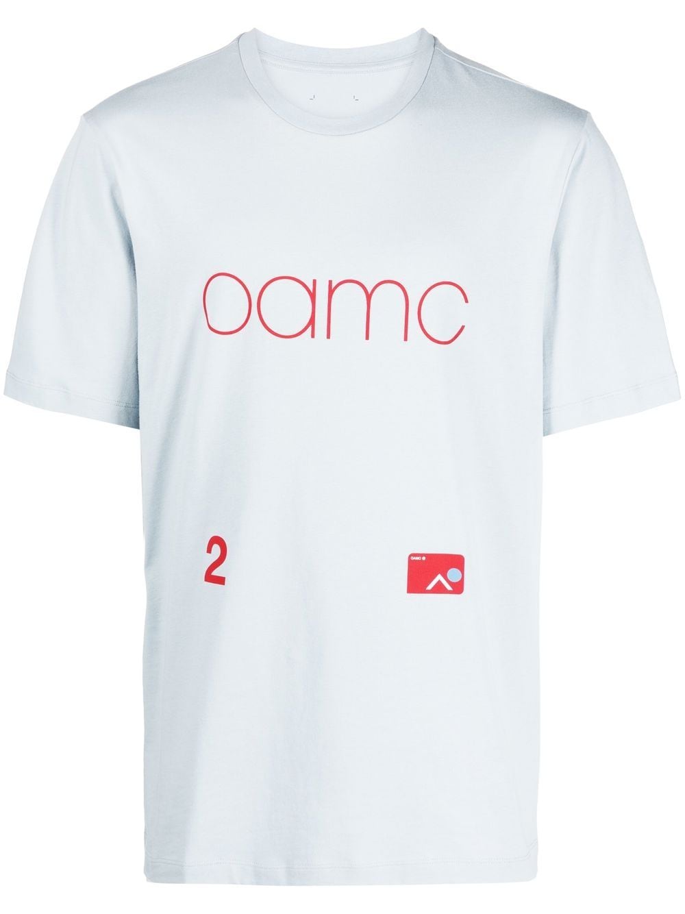 Oamc Logo-print Cotton T-shirt In Blue