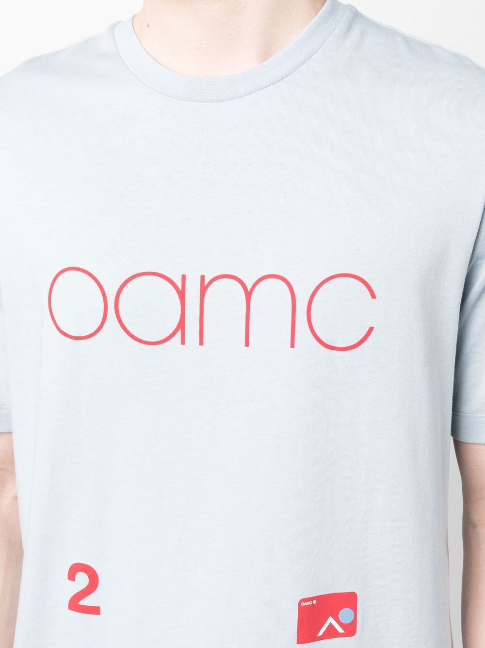 Shop Oamc Logo-print Cotton T-shirt In Blue