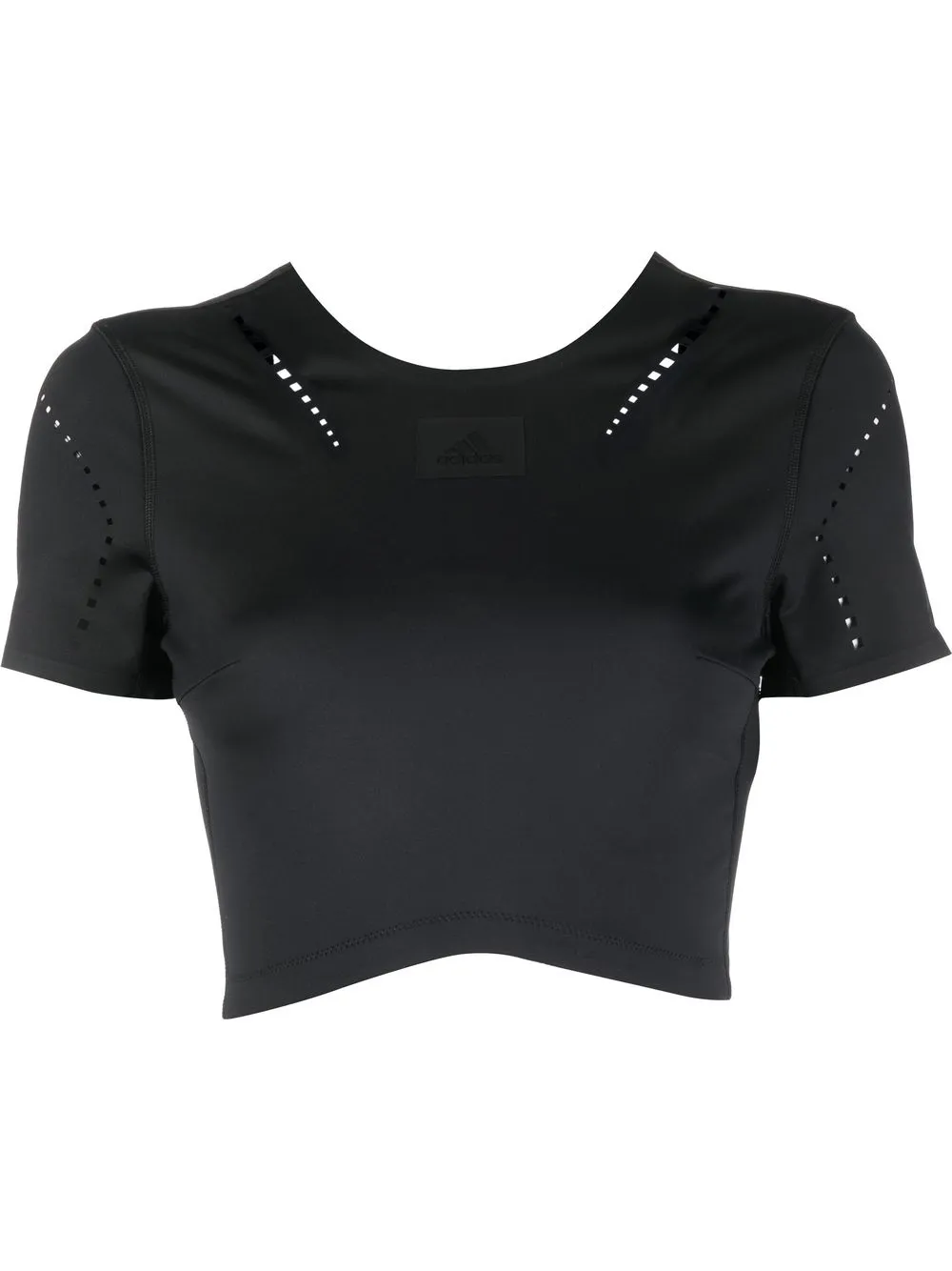 

adidas logo-print cropped T-shirt - Black