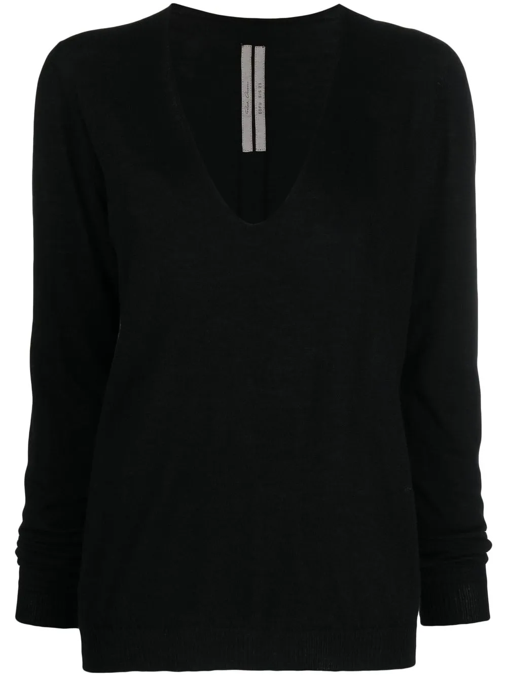 

Rick Owens V-neck fine knit jumper - Black