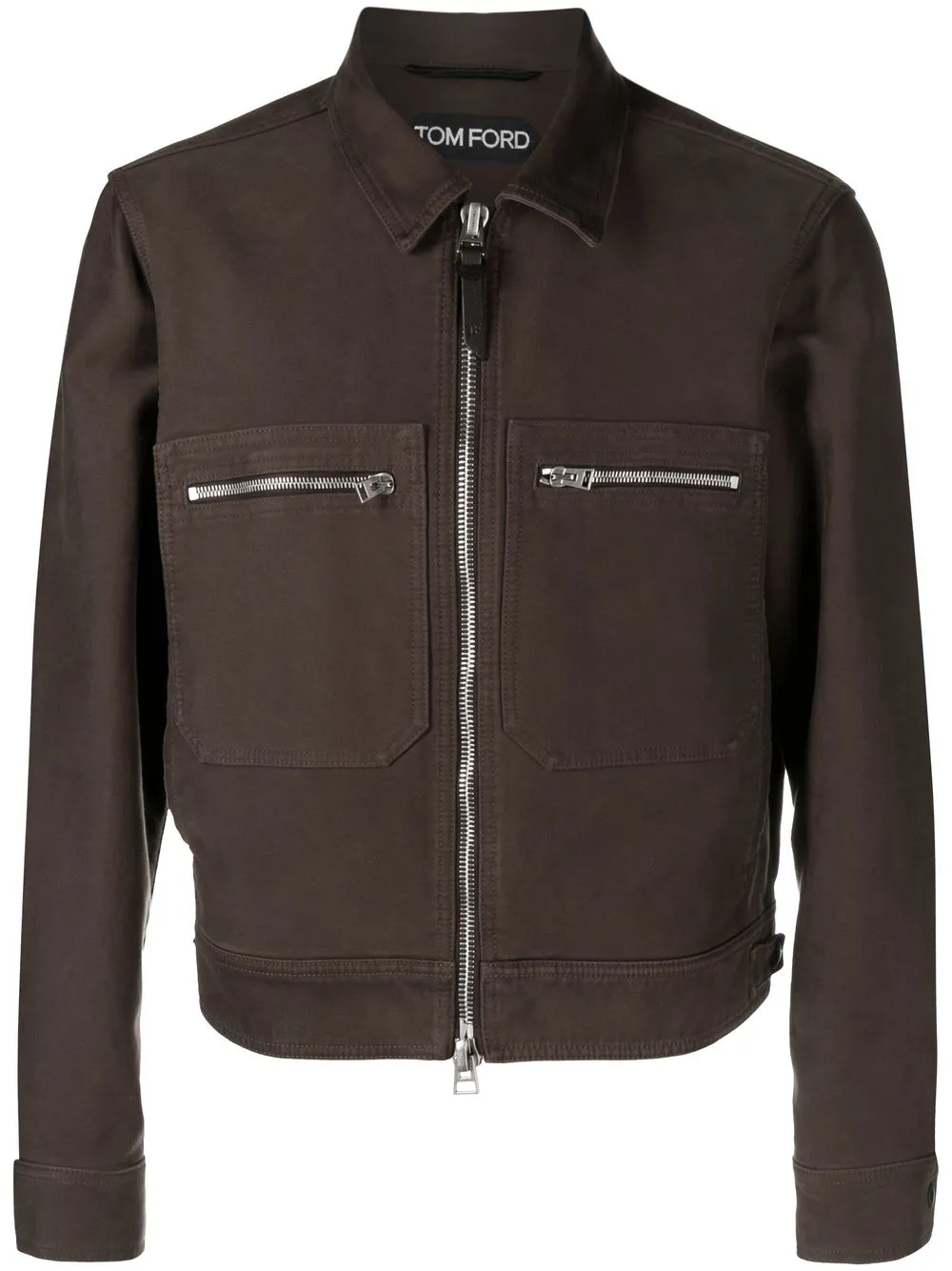 

TOM FORD zip-up cotton jacket - Brown