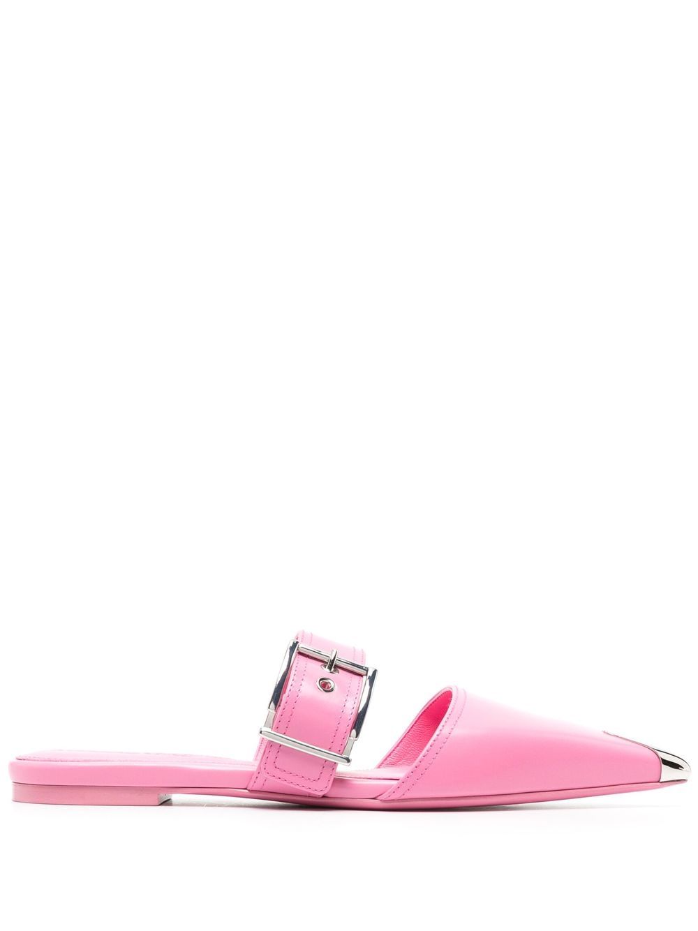 Shop Alexander Mcqueen Pointed Leather Mules In Pink