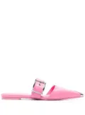 Alexander McQueen buckled leather mules - Pink