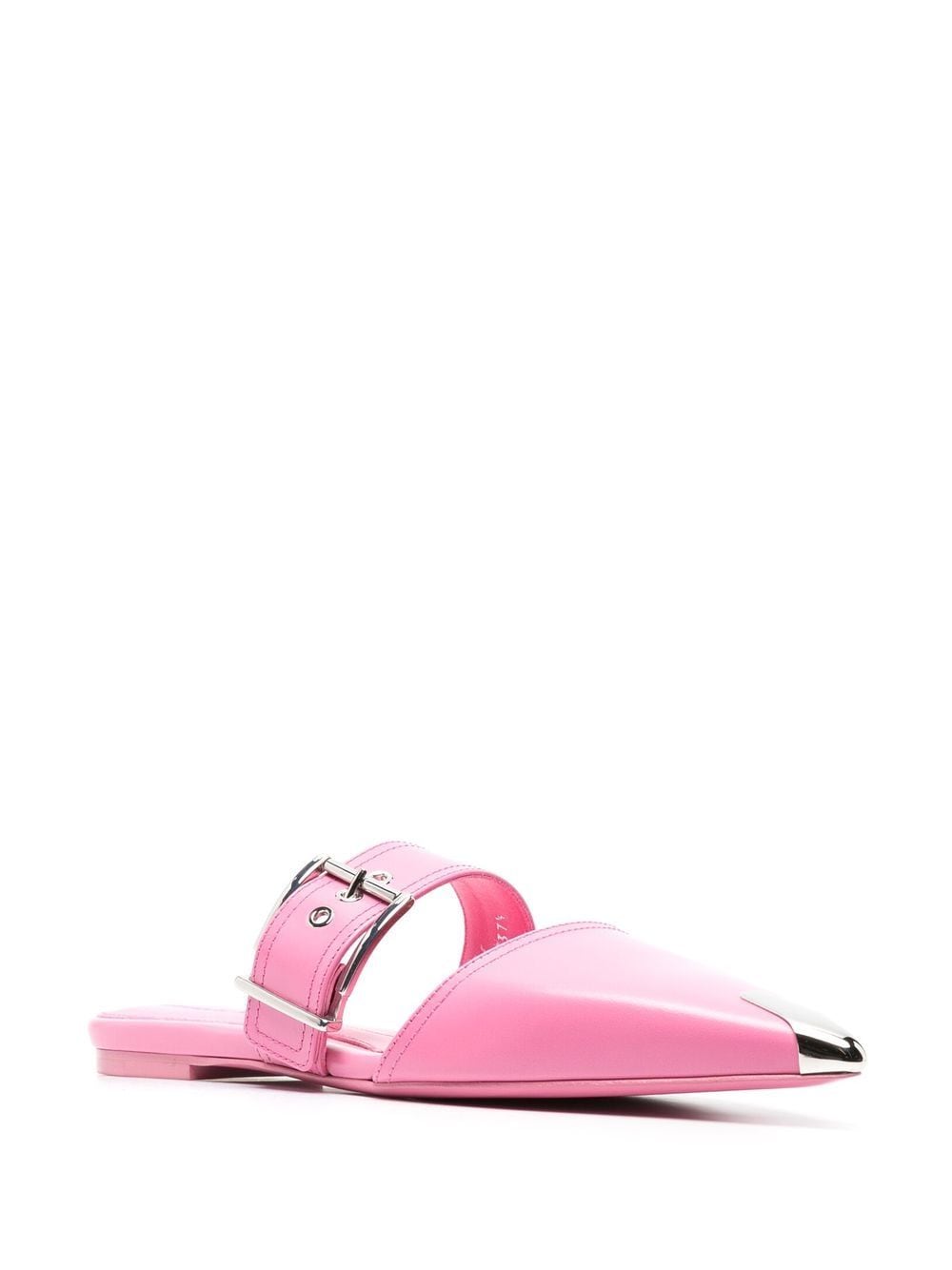 Shop Alexander Mcqueen Pointed Leather Mules In Pink