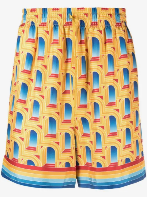 Casablanca L'Arche de Jour silk shorts