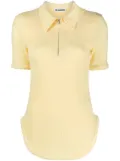 Jil Sander half-zip gaufre polo shirt - Yellow
