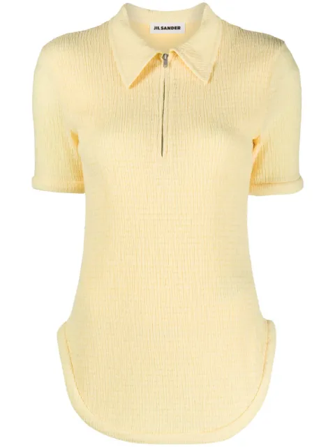 Jil Sander half-zip gaufre polo shirt