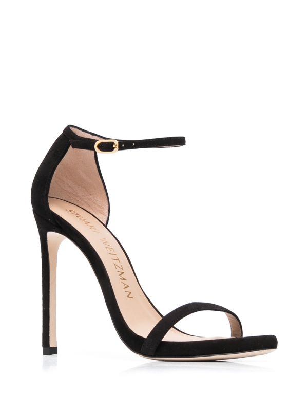 Stuart Weitzman Nudist 120mm Suede Sandals Black FARFETCH UK