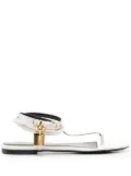 TOM FORD Padlock flat sandals - White