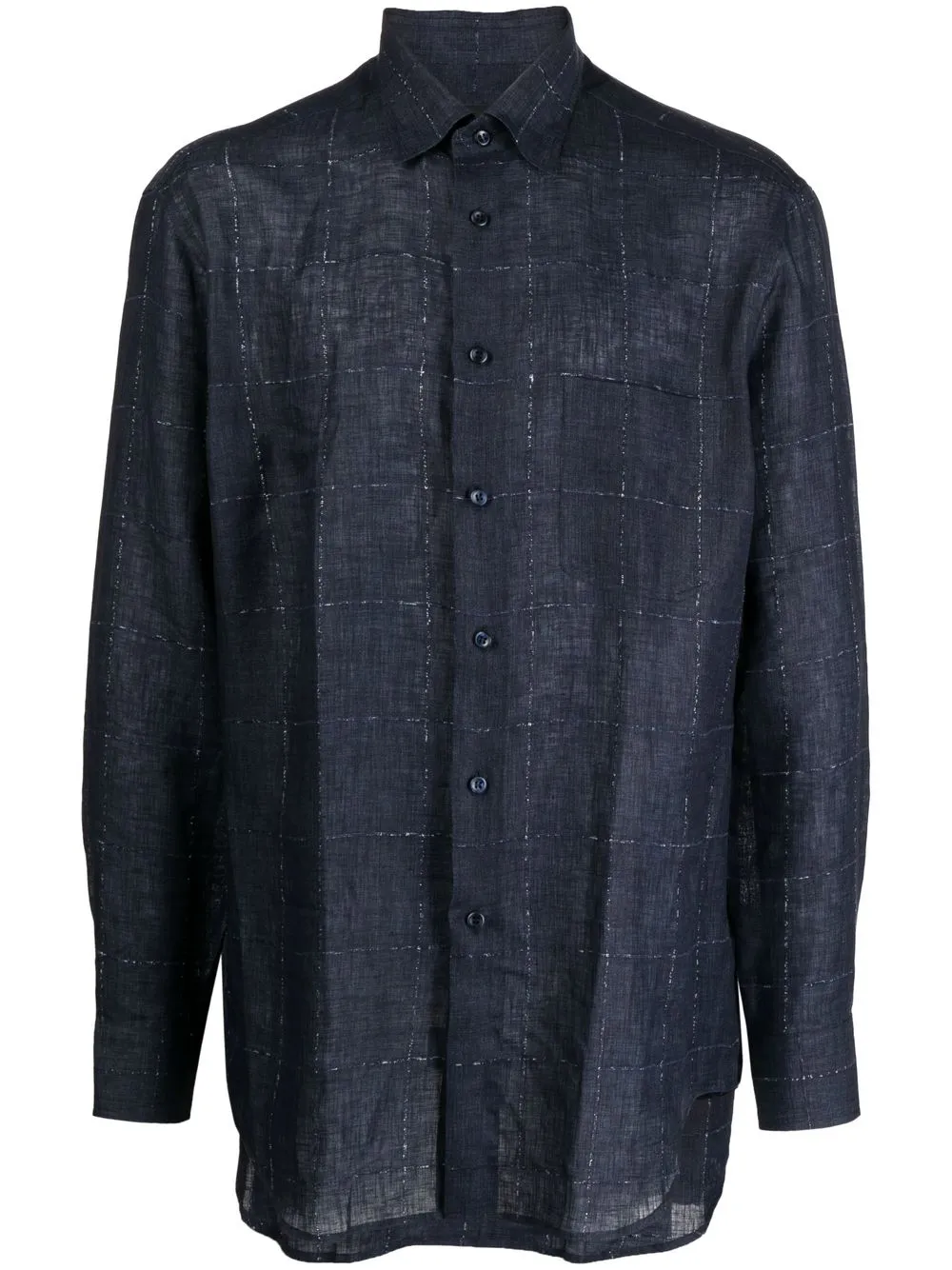 

Brioni camisa con cuadros estampados - Azul