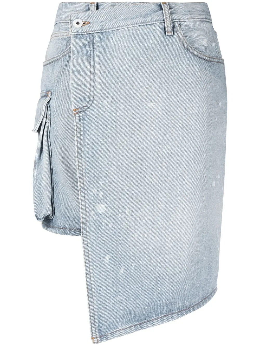 OFF-WHITE ASYMMETRIC DENIM MINISKIRT