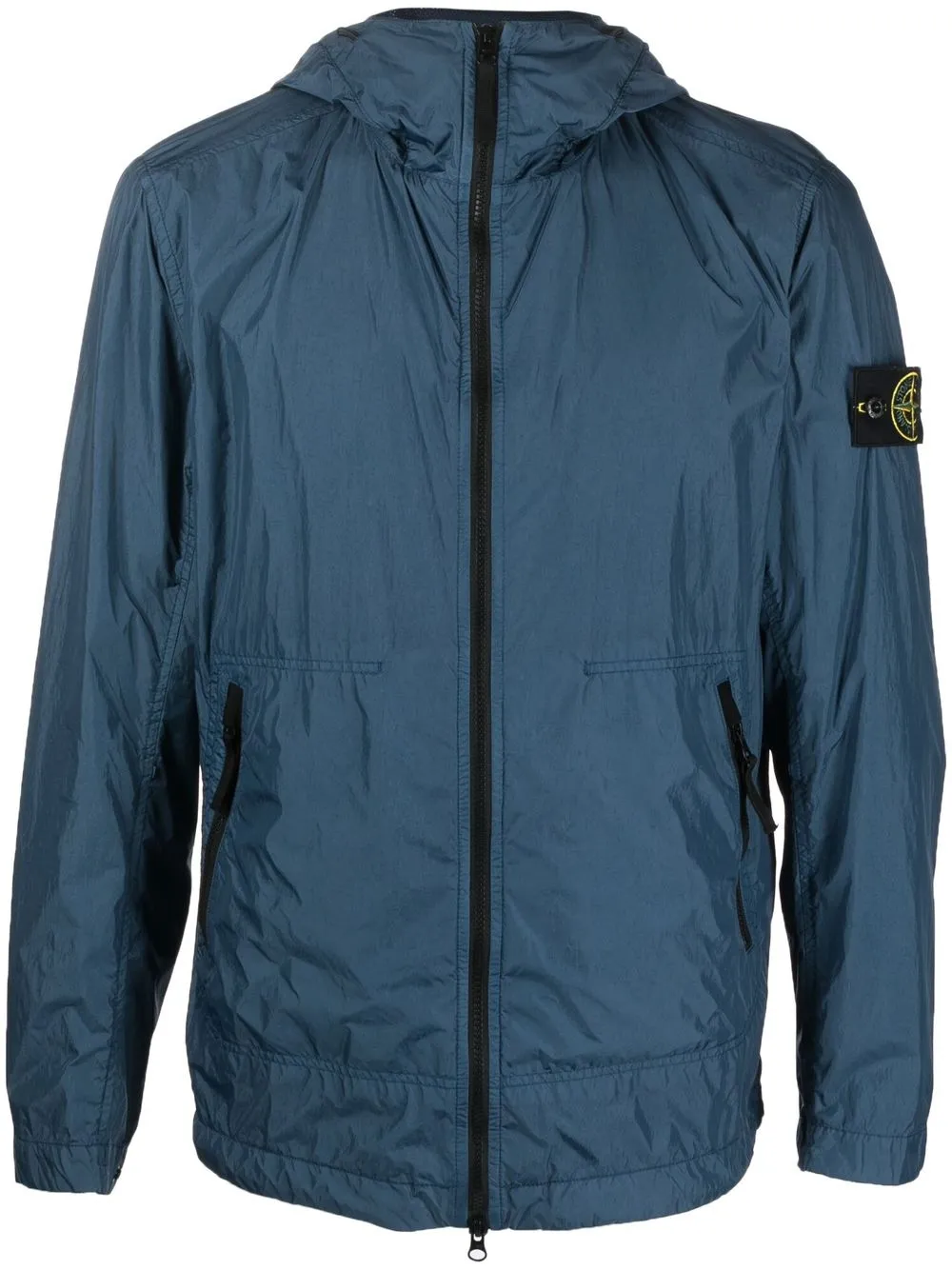 

Stone Island Compass-badge hooded windbreaker - Blue