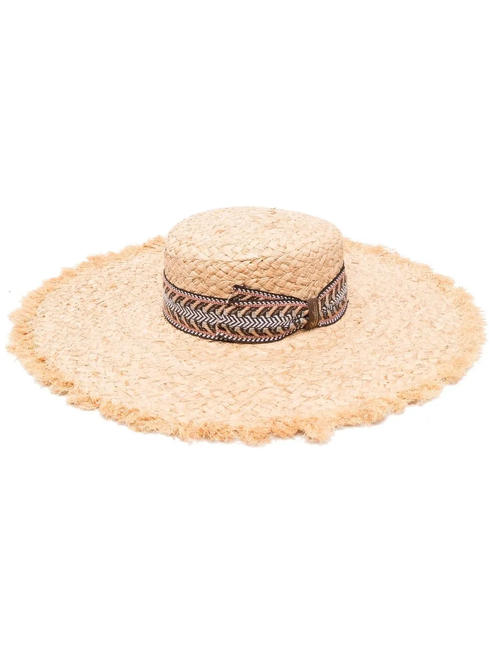 

Borsalino interwoven straw sun hat - Neutrals