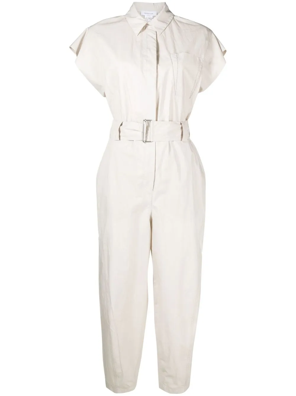 

Fabiana Filippi short-sleeved belted jumpsuit - Neutrals