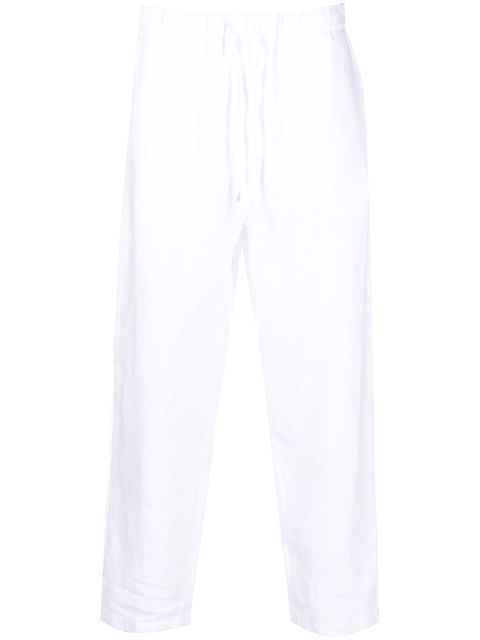 120% Lino drawstring linen trousers