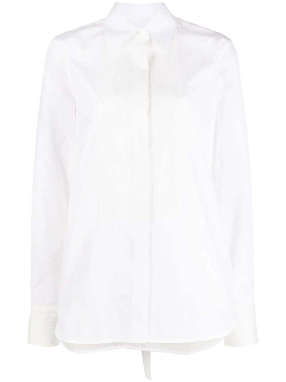 

Helmut Lang camisa con pechera en el cuello - Blanco