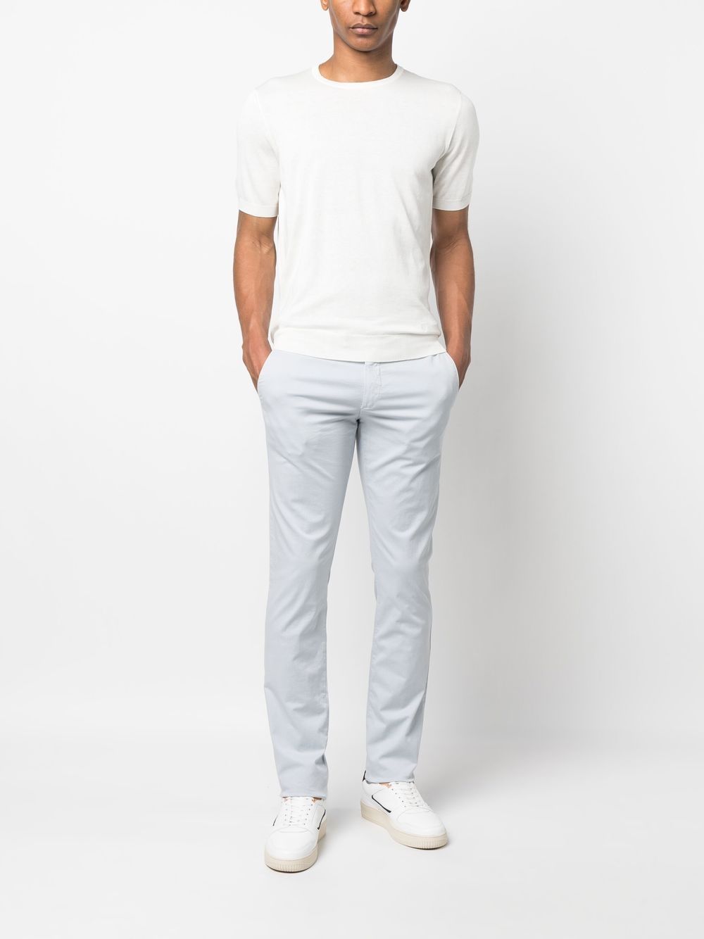 Shop Corneliani Round-neck Short-sleeve T-shirt In White