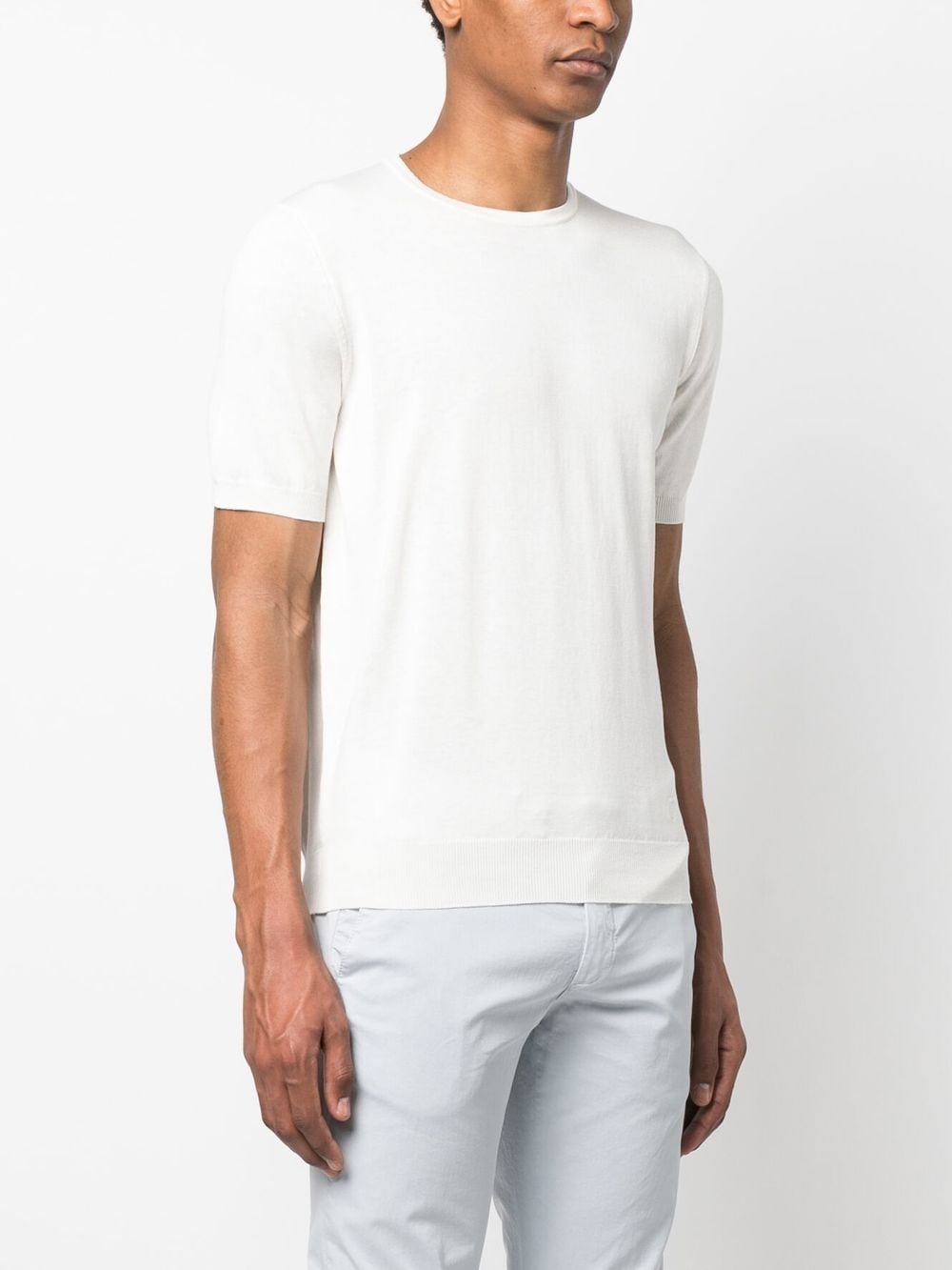 Shop Corneliani Round-neck Short-sleeve T-shirt In White