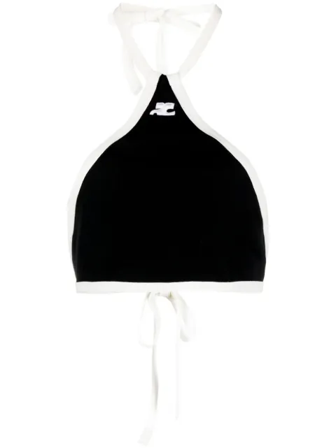 Courrèges cotton halterneck crop top