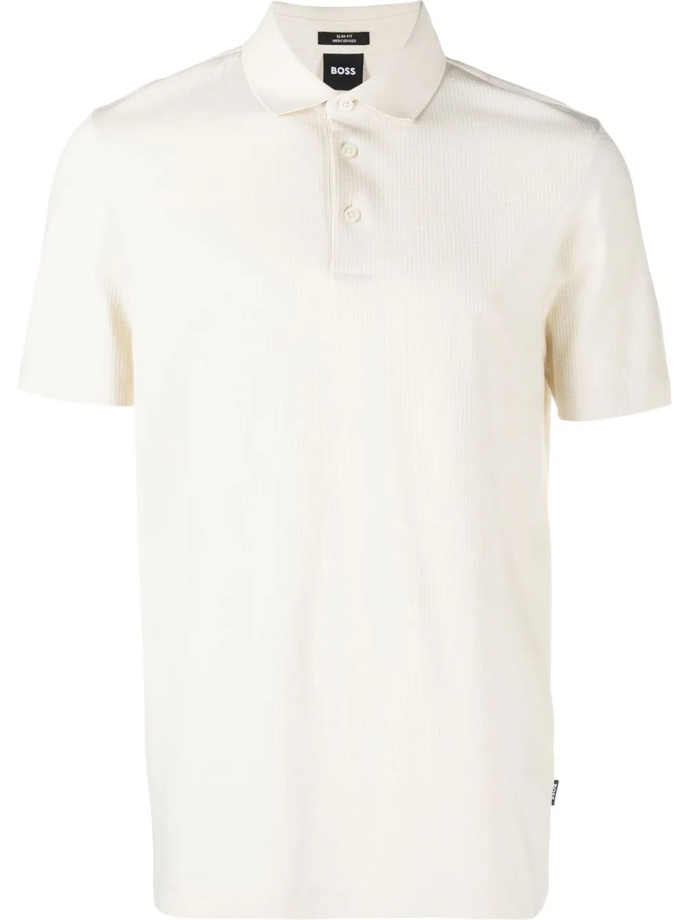 

BOSS ribbed knit cotton polo shirt - Neutrals