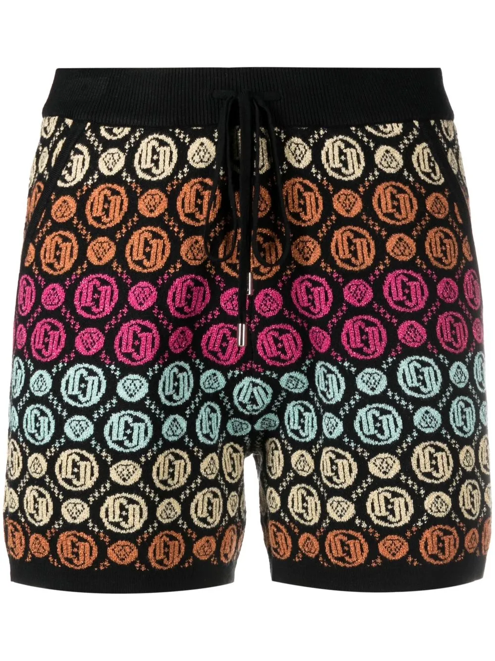 

LIU JO monogram pattern knit shorts - Black