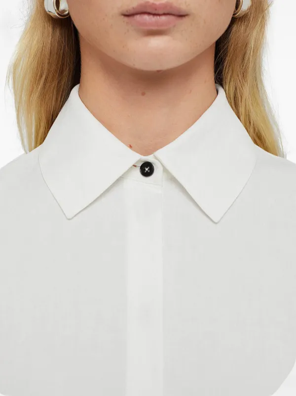 Jil Sander リネンシャツドレス | ホワイト | FARFETCH JP