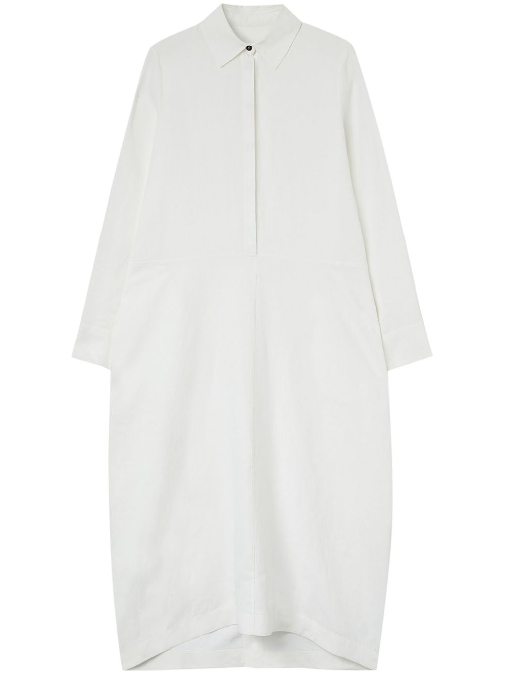 Jil Sander Linen long-sleeve Shirt Dress | White | FARFETCH