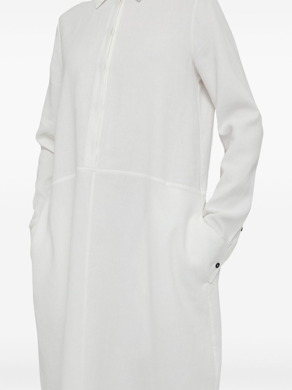 linen long-sleeve shirt dress