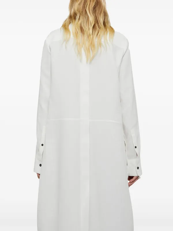 simple linen maxi dress White Linen Maxi Dress with Pockets main image 1