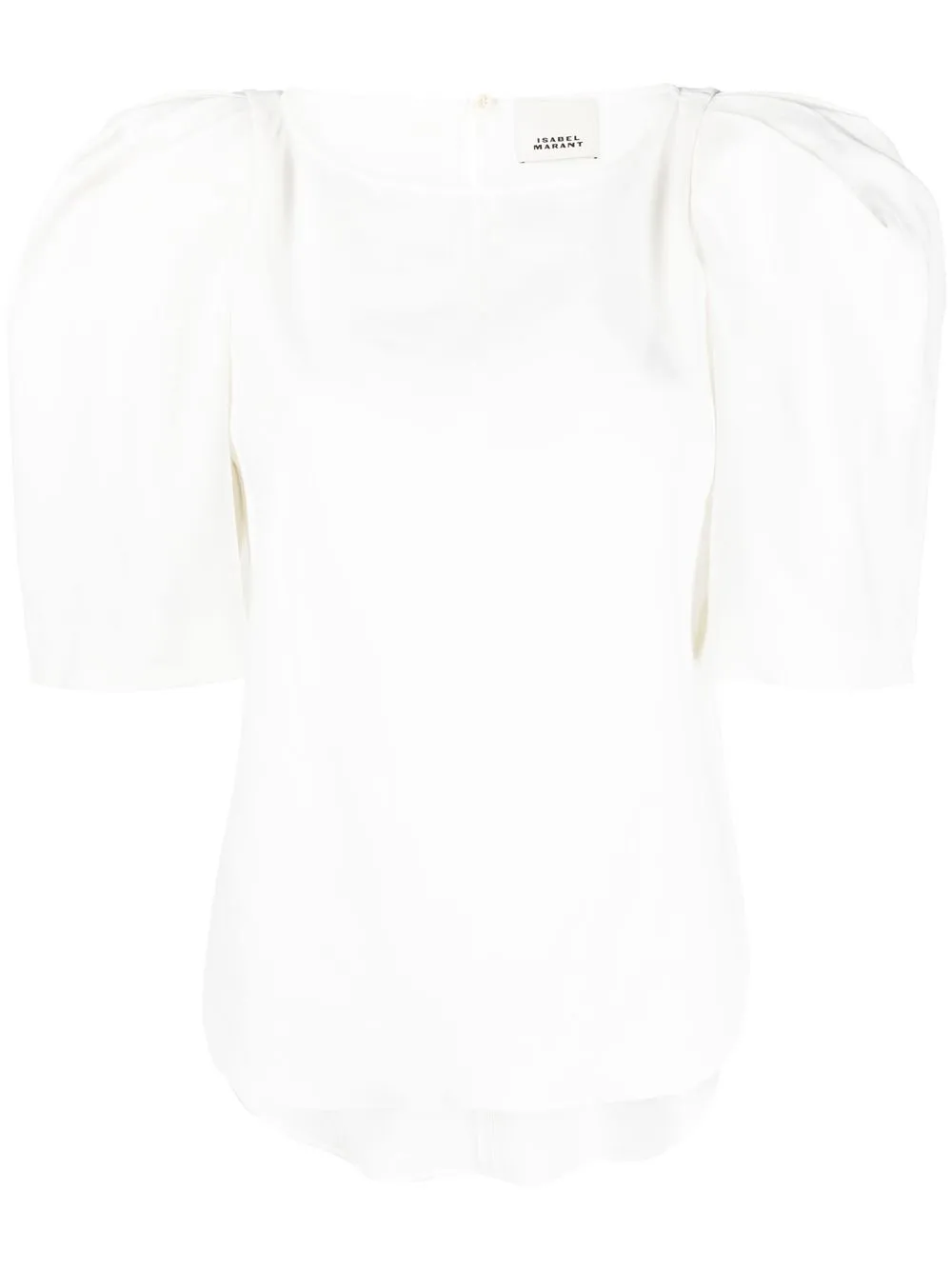 

Isabel Marant blusa corta con mangas farol - Blanco