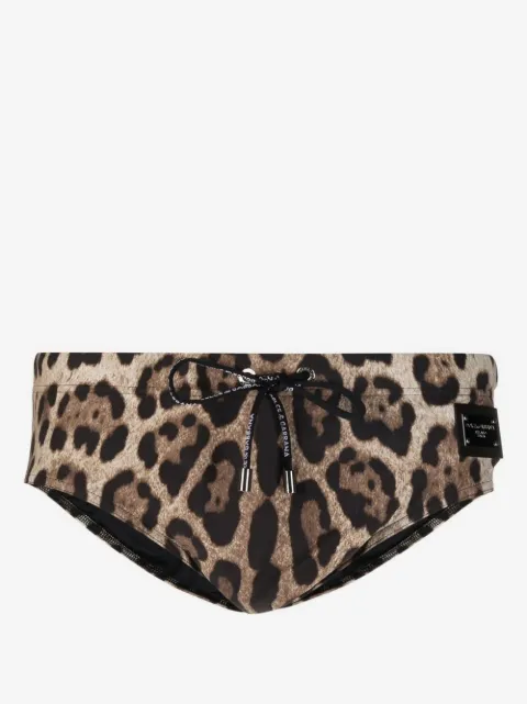 Dolce & Gabbana leopard print swim briefs