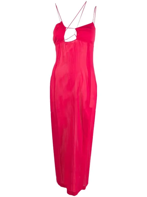 Nensi Dojaka long asymmetric-neck dress