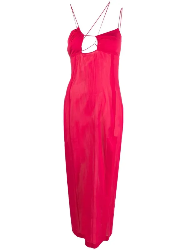 nensi dojaka pink dress Cutout ruched minidress in pink - Nensi Dojaka