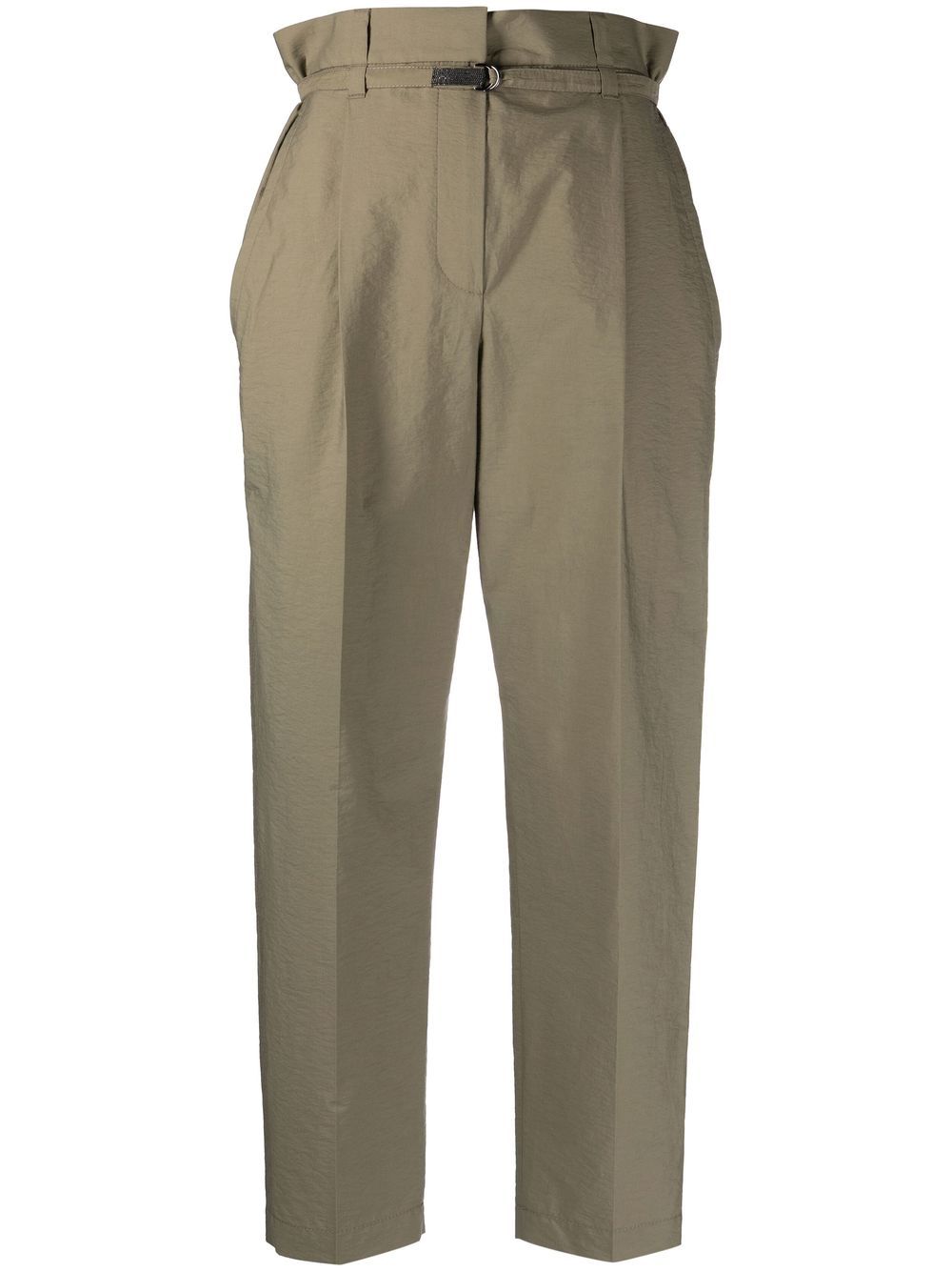 Brunello Cucinelli cropped tapered trousers - Green