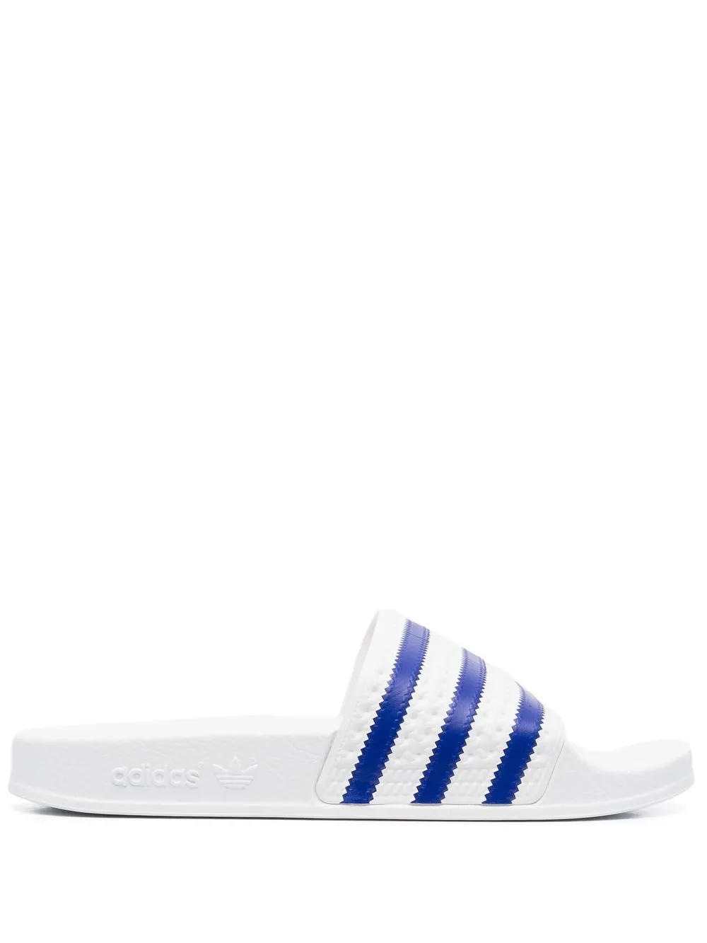 

adidas Adilette striped flat slides - White