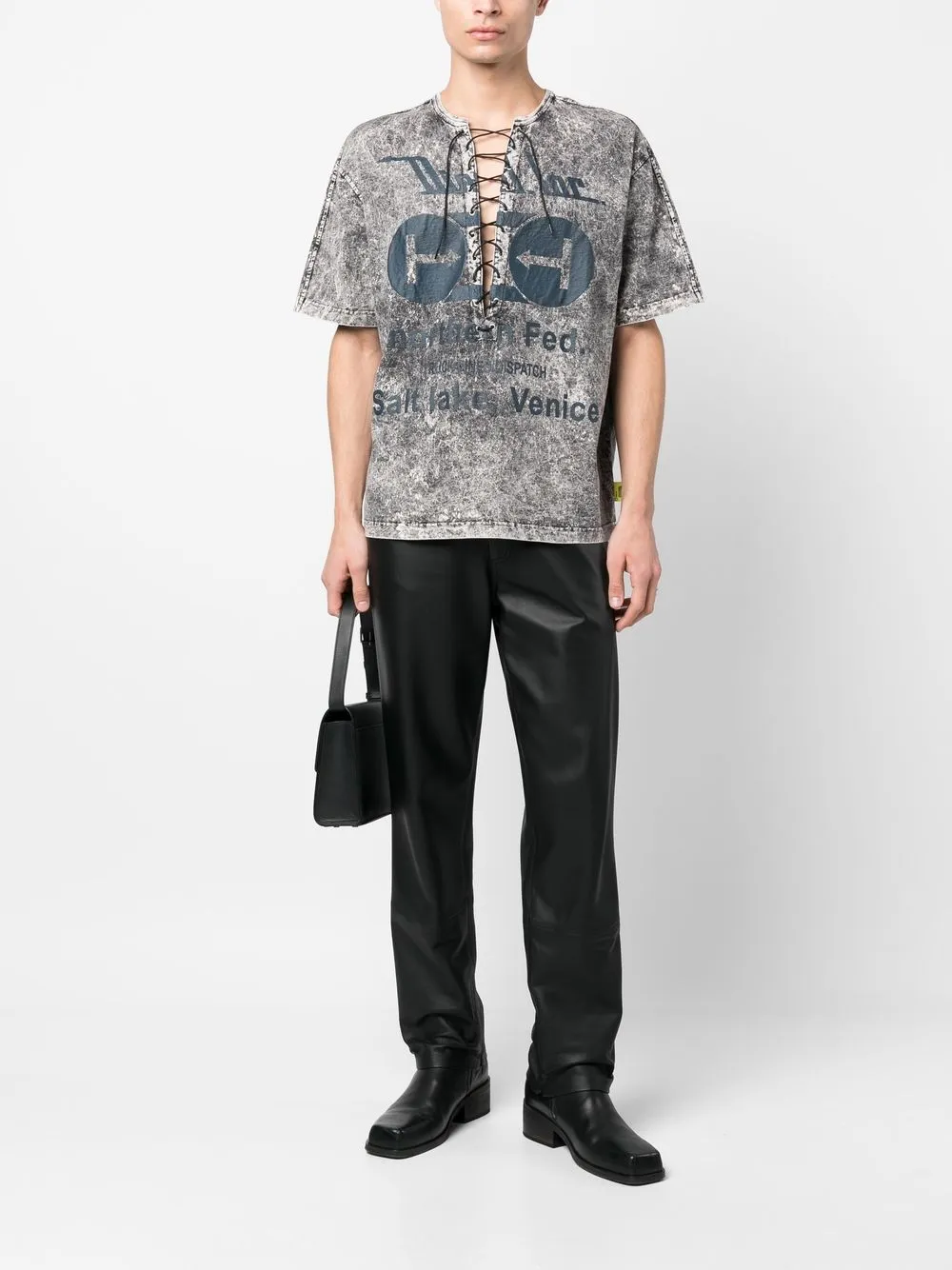 Diesel T-shirt met gerafeld effect - Zwart