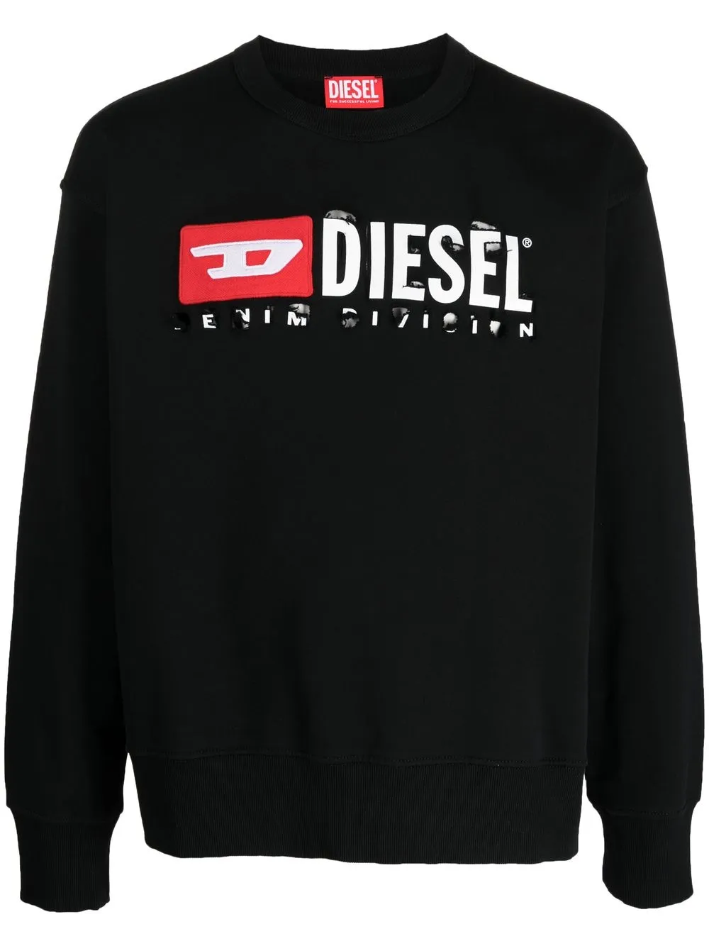 

Diesel logo-print crew neck jumper - Black