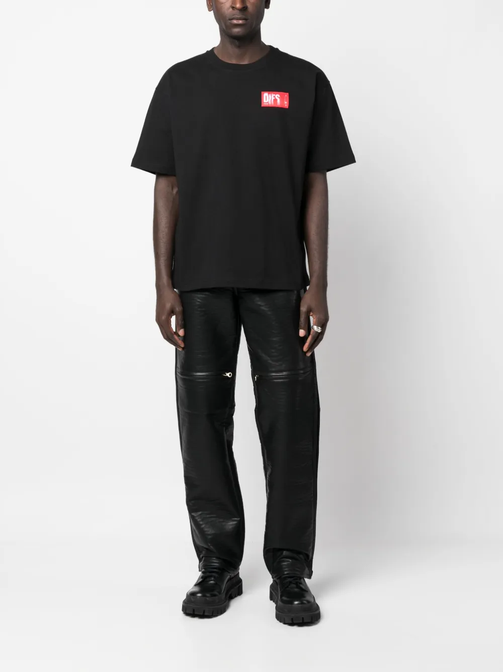 Diesel T-shirt met logopatch - Zwart